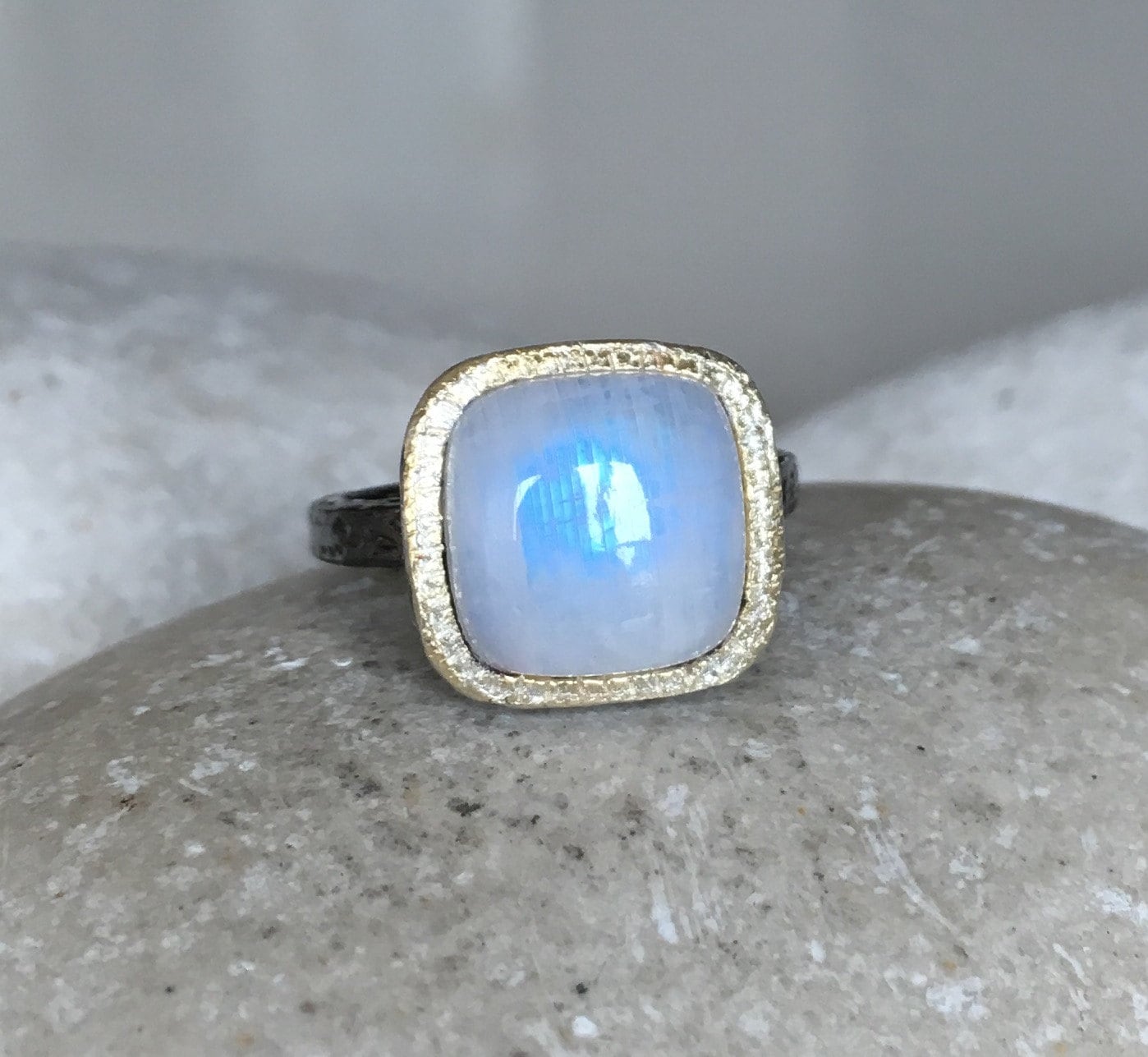 Rainbow Moon stone Ring, silver moonstone ring, gemstone ring, 92.5% s