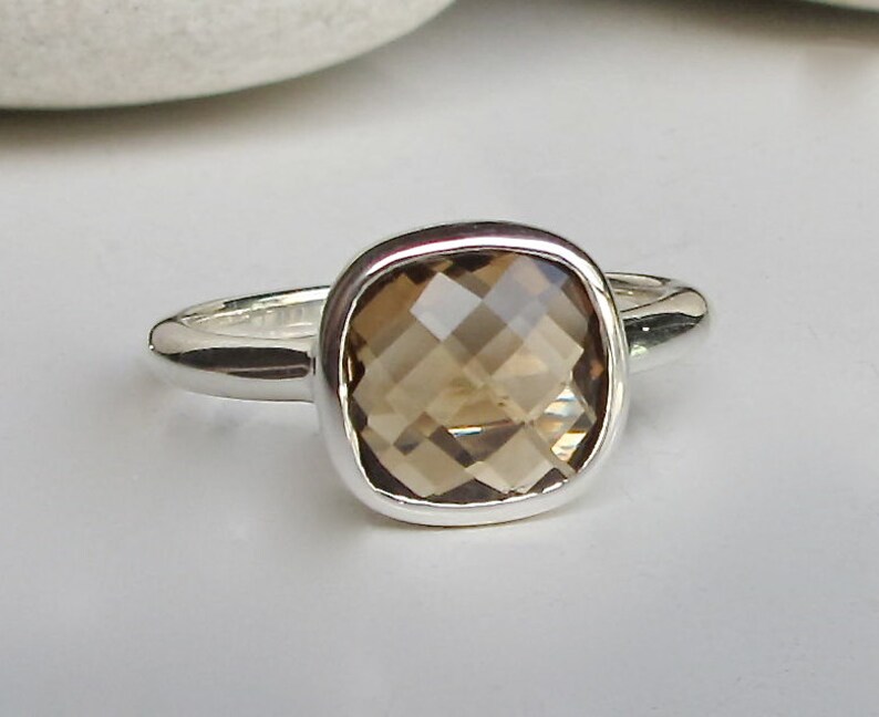 473 Single Stone Smoky Quartz Ring