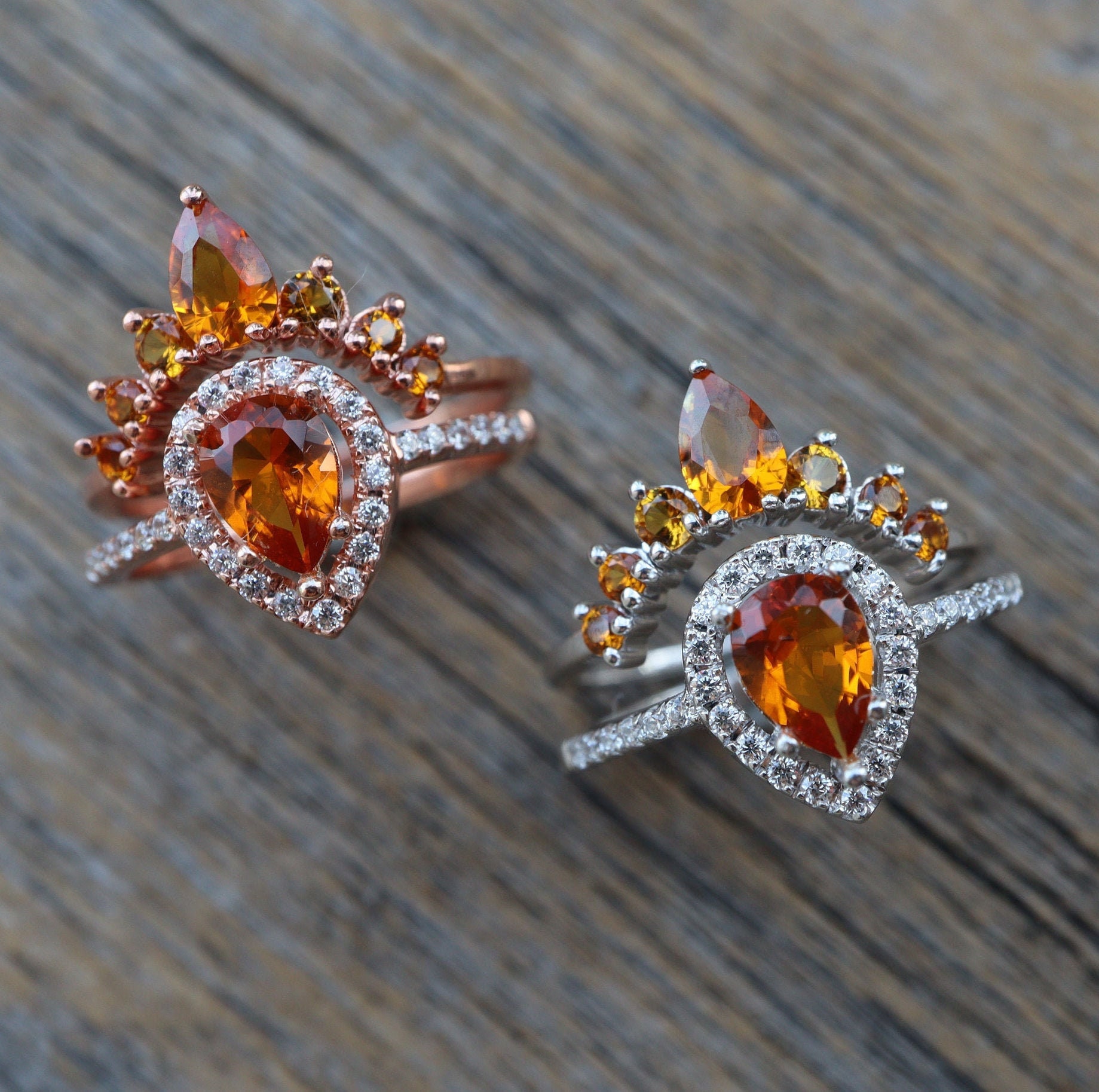 Citrine teardrop deals ring