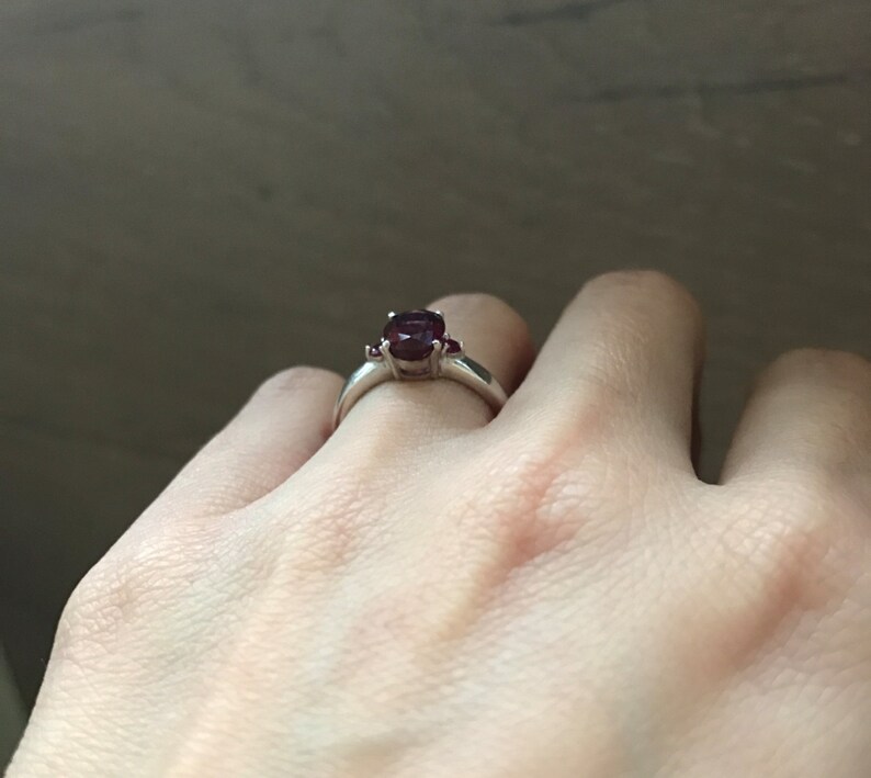 Oval Genuine Engagement Ring Three Stone Anniversary Etsy