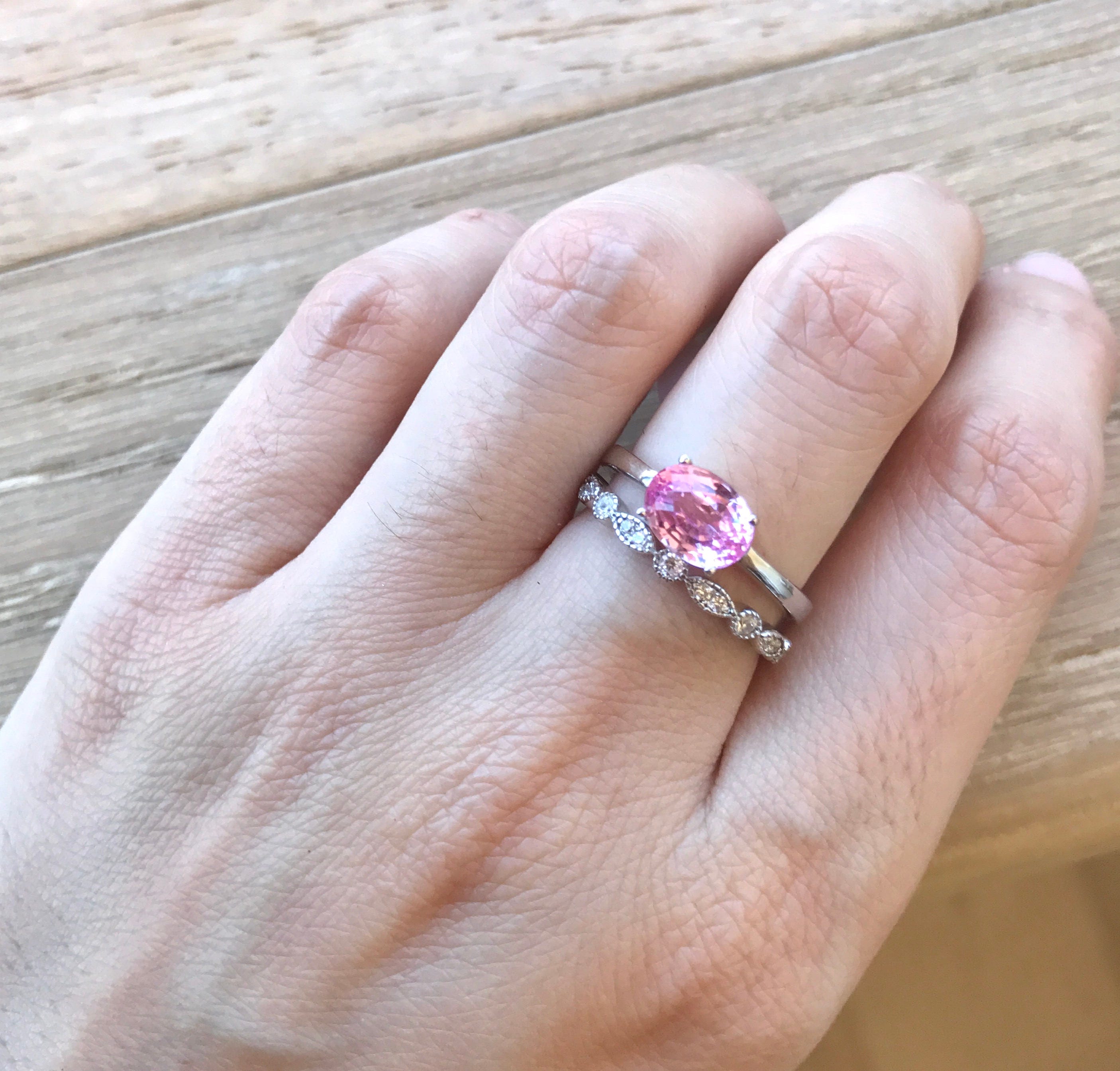 Classic Silver Gemstone Ring 4mm*6mm VVS Grade Pink Topaz Ring 925 Silver  Natural Topaz Jewelry Gift for Woman - AliExpress