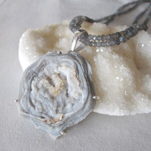 Druzy Necklace Large Rough Raw Natural Boho Statement Necklace Geode
