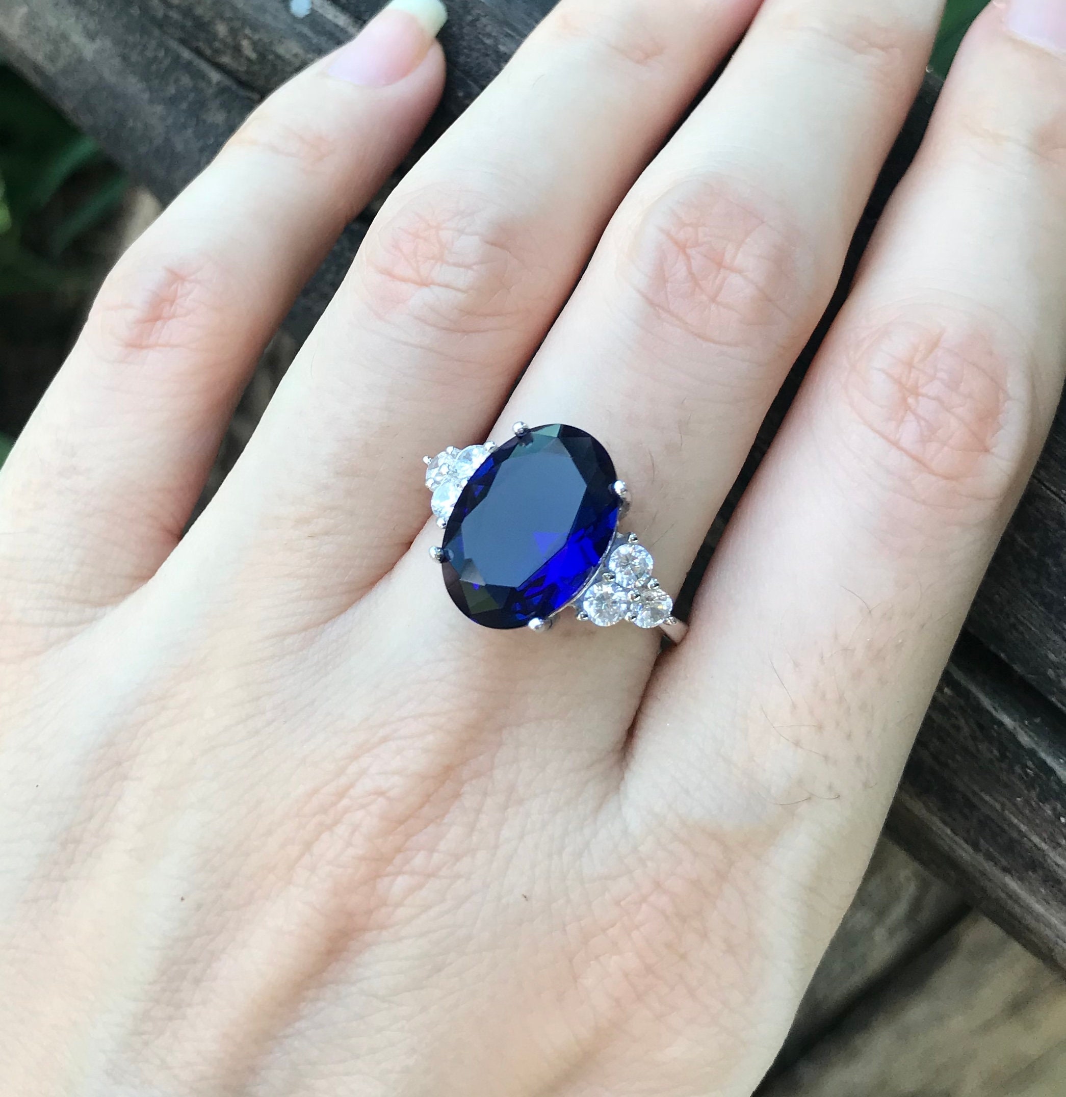 Sapphire Ring Sapphire Engagement Ring Deep Royal Blue Sapphire Ring ...