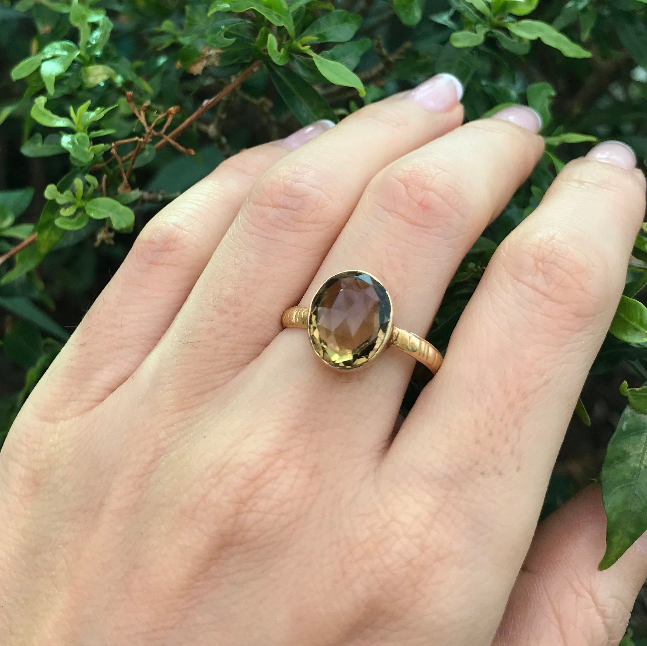 Smoky Quartz Oval Gold Ring Smoky Topaz Gemstone Minimal Ring Brown  Stackable Simple Ring Brown Stone Bezel Ring -  Denmark