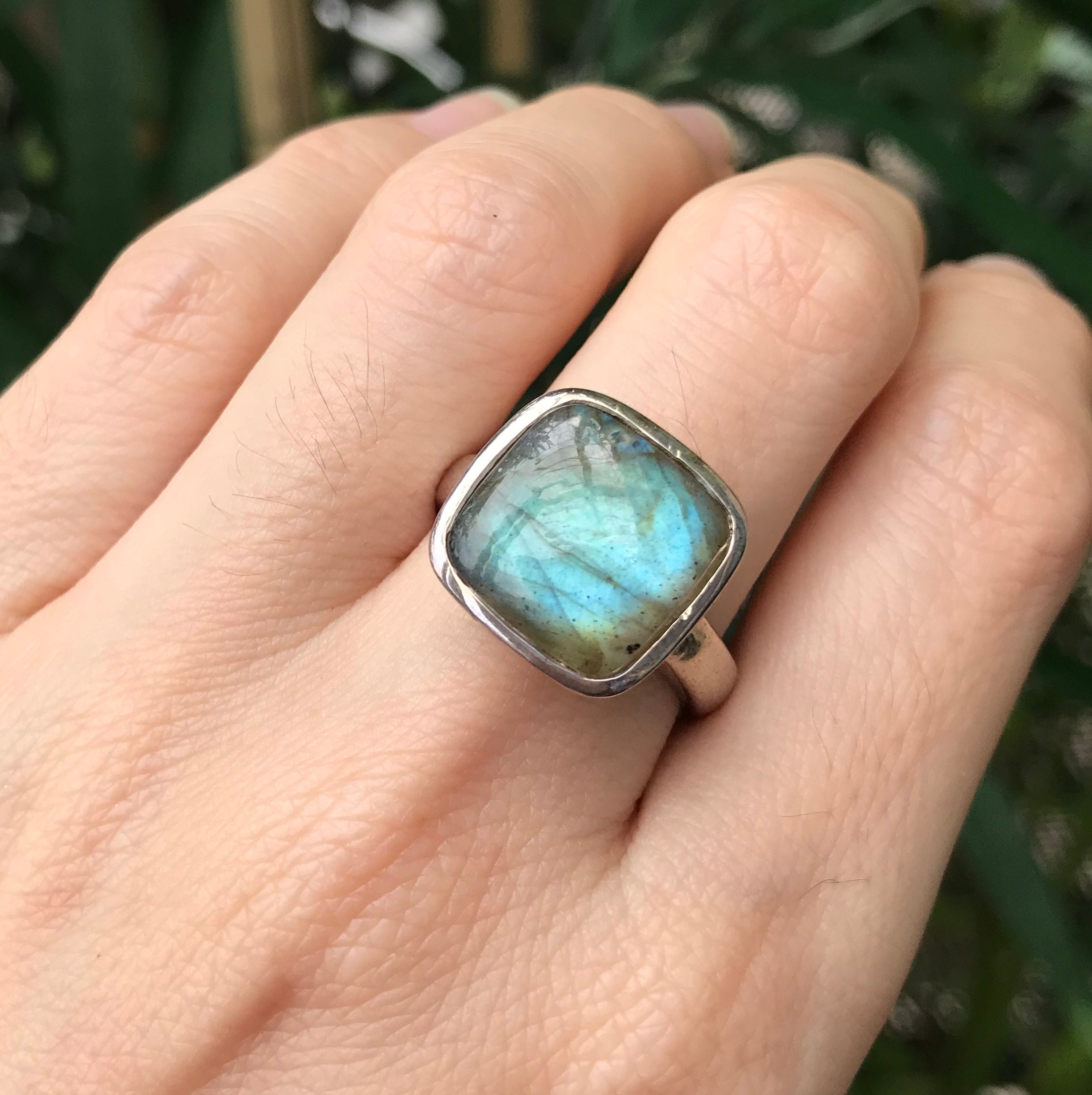 HASH Labradorite square ring 20号 Labradorite square ring – HASH.