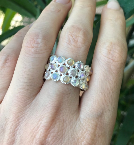 Fire opal shop band ring