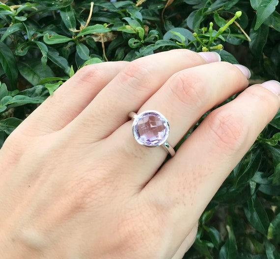 Light Purple Amethyst Ring February Birthstone Ring Light Purple