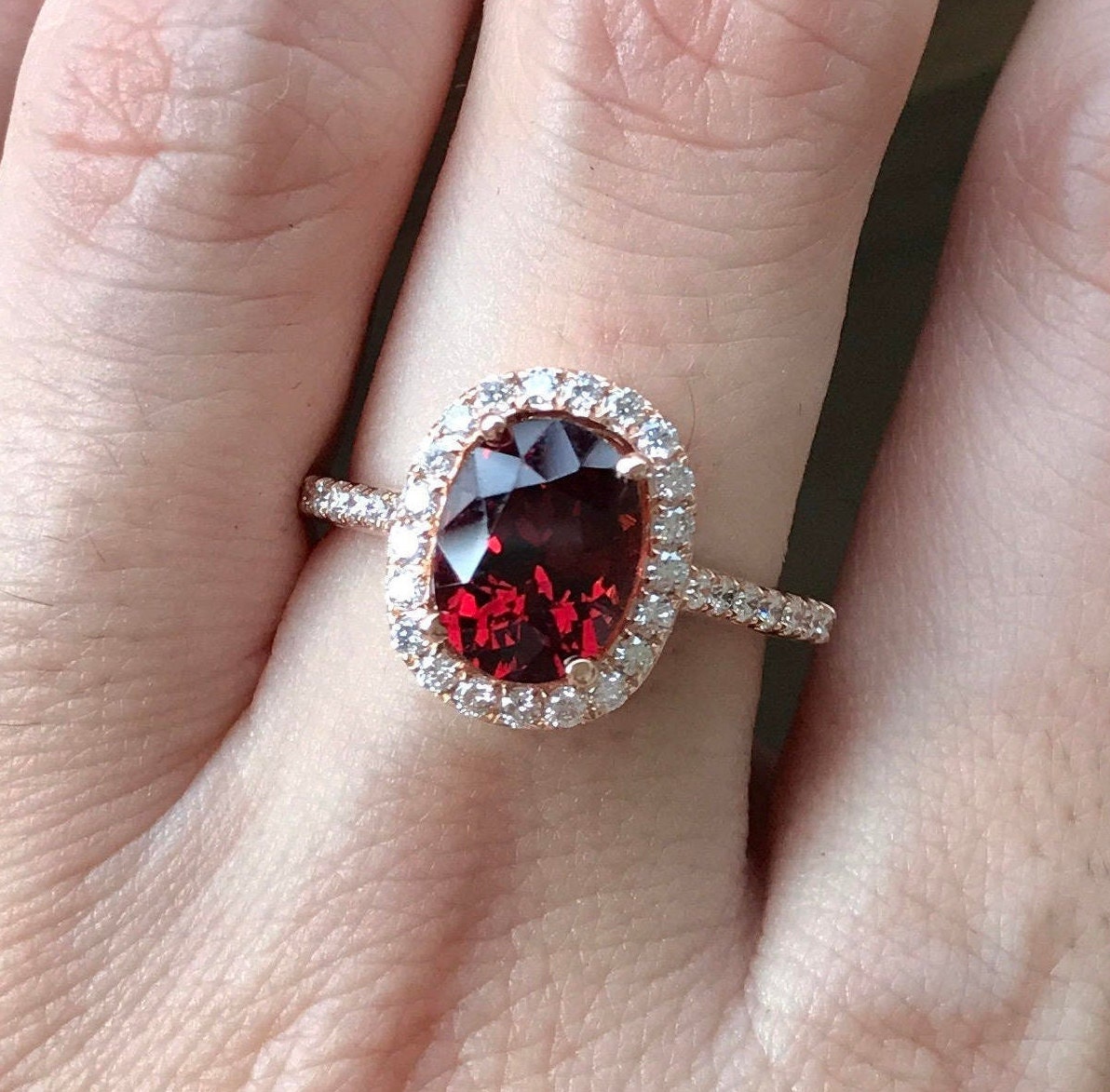 Oval Halo Engagement Ring Rose Gold 2.30ct Diamond