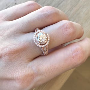 Moissanite Engagement Ring Rose Gold image 5