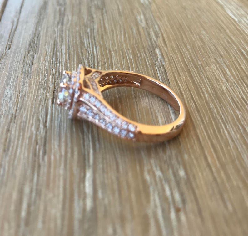 Moissanite Engagement Ring Rose Gold image 8