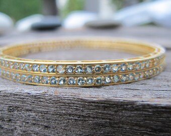 Bracciale topazio blu - Bracciale bracciale oro - Bracciale Birthstone dicembre - Bracciale gemma blu - Bracciale Boho Statement Bracciale