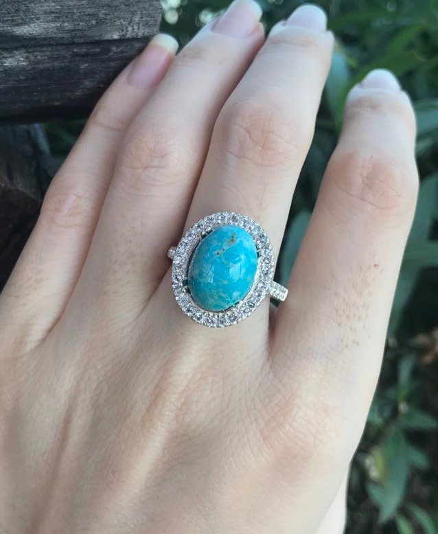 Turquoise halo best sale ring