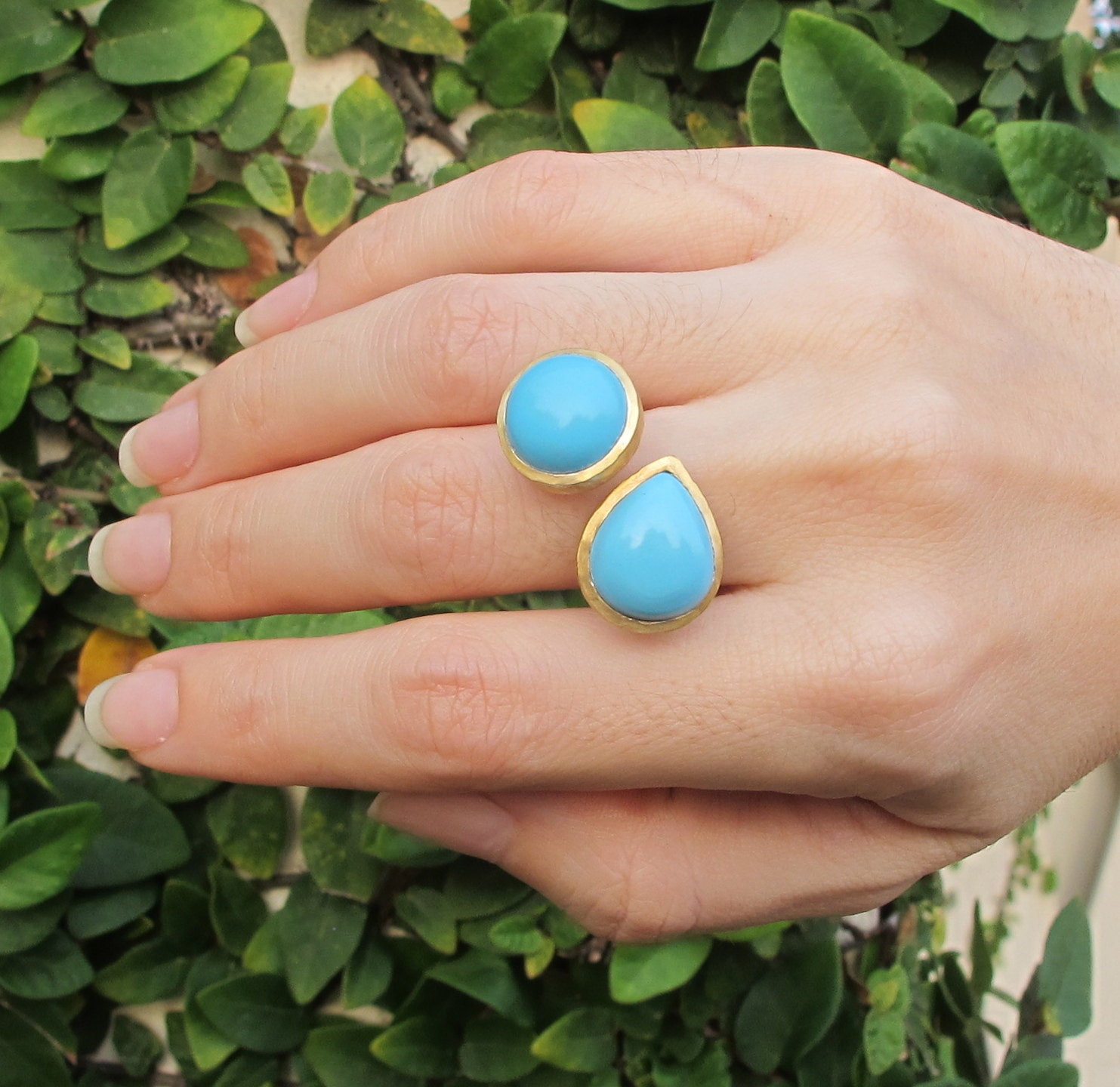 Sleeping Beauty Turquoise Ring Genuine Blue Turquoise Statement