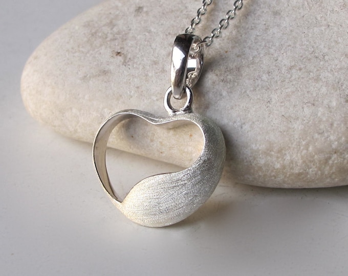 Valentine Heart Handmade Necklace Silver Love Gifts for Her