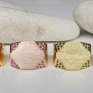 Statement Rings for Her- Ruby Ring- Sapphire Ring- Birthstone Ring- Gemstone Ring- Rose Gold Ring- Minimalist Ring- Geometric Ring- Rings