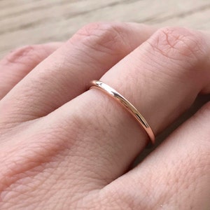Rose Gold Wedding Band- 14k Rose Gold Band- Womens Wedding Band- Stackable Wedding Band- Simple Wedding Ring