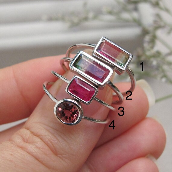 Genuine pink tourmaline ring sale