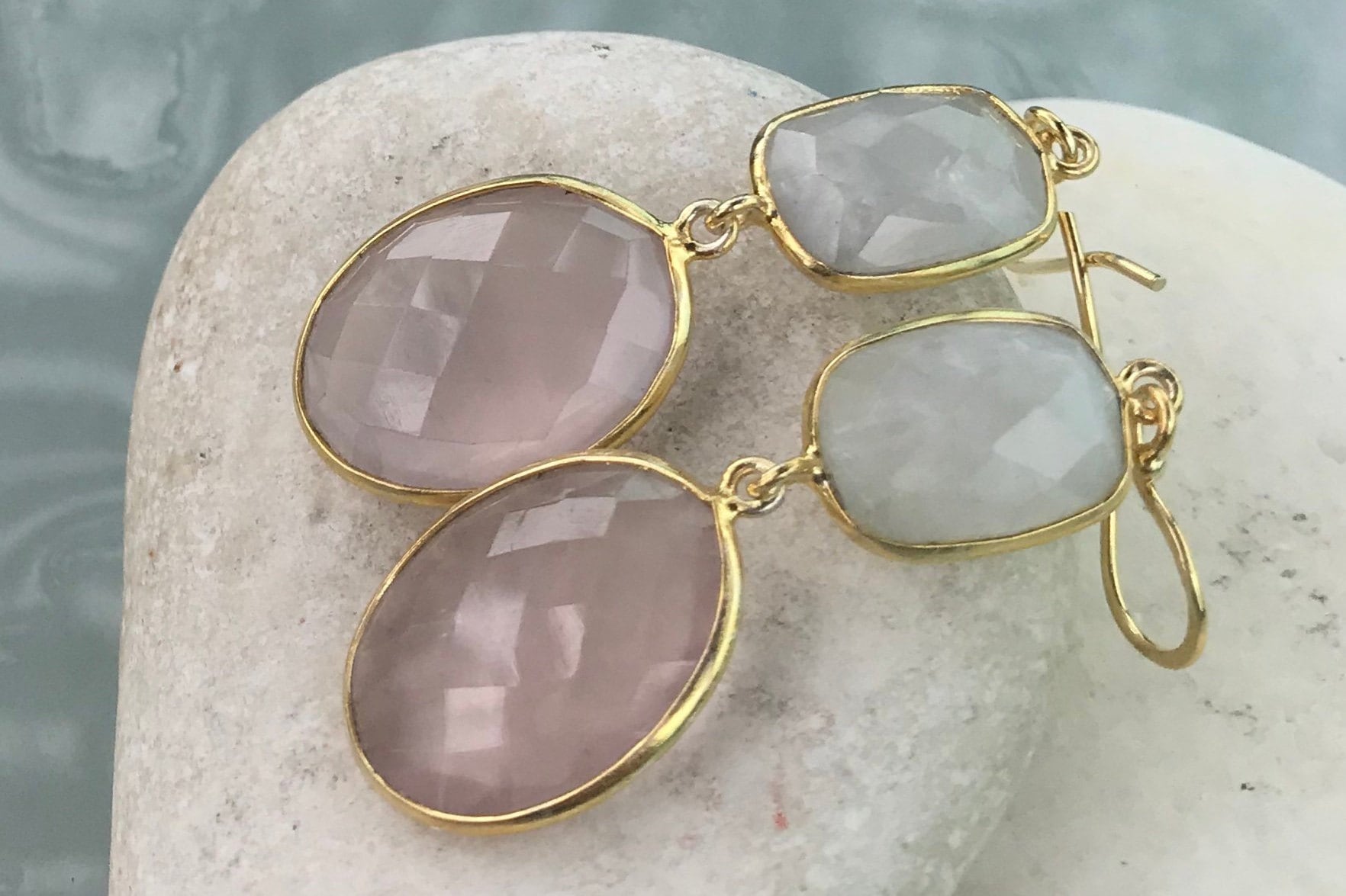 rose quartz dangle earrings rose quartz dangle earrings
