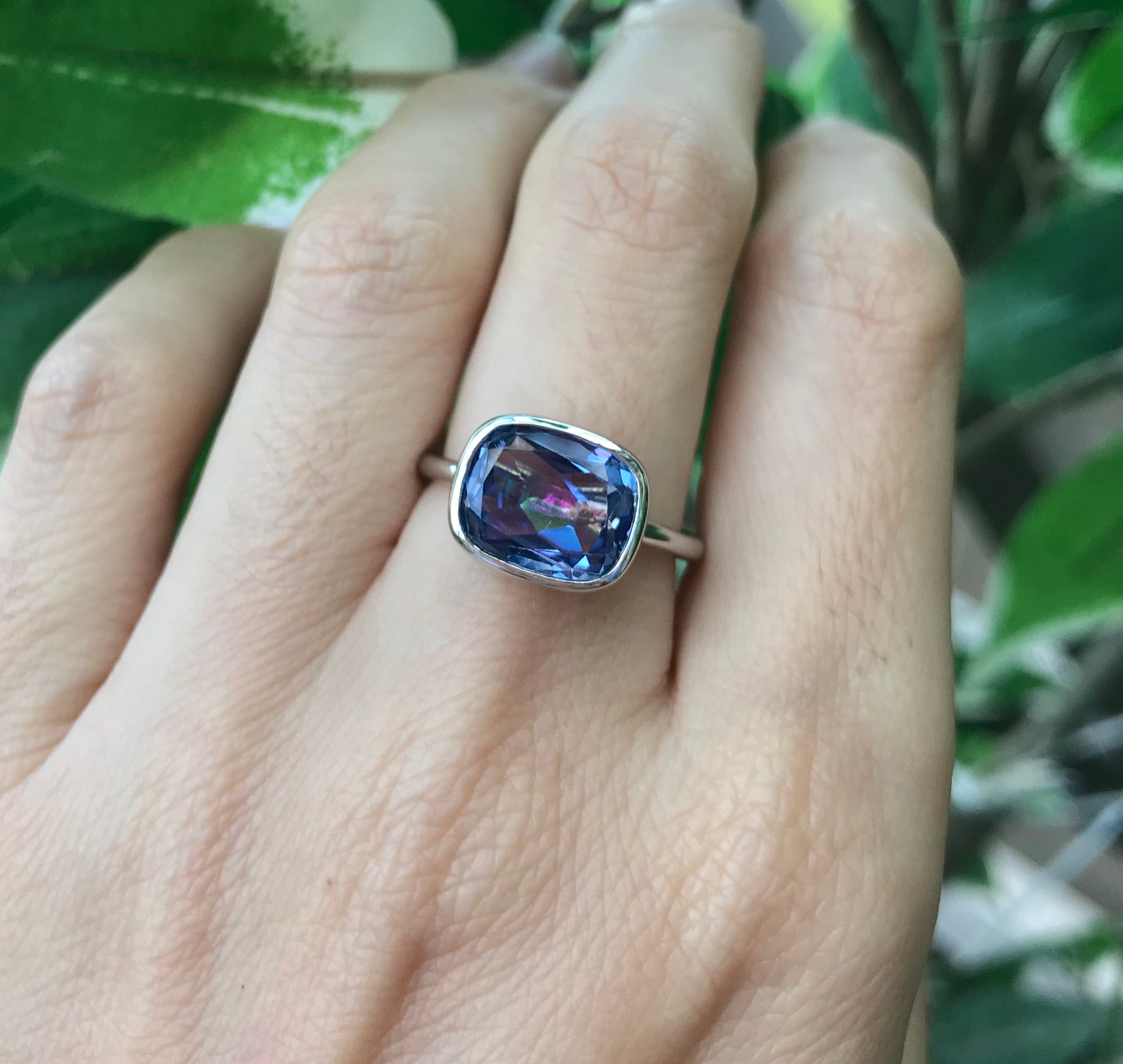 Rectangle Mystic Topaz Ring