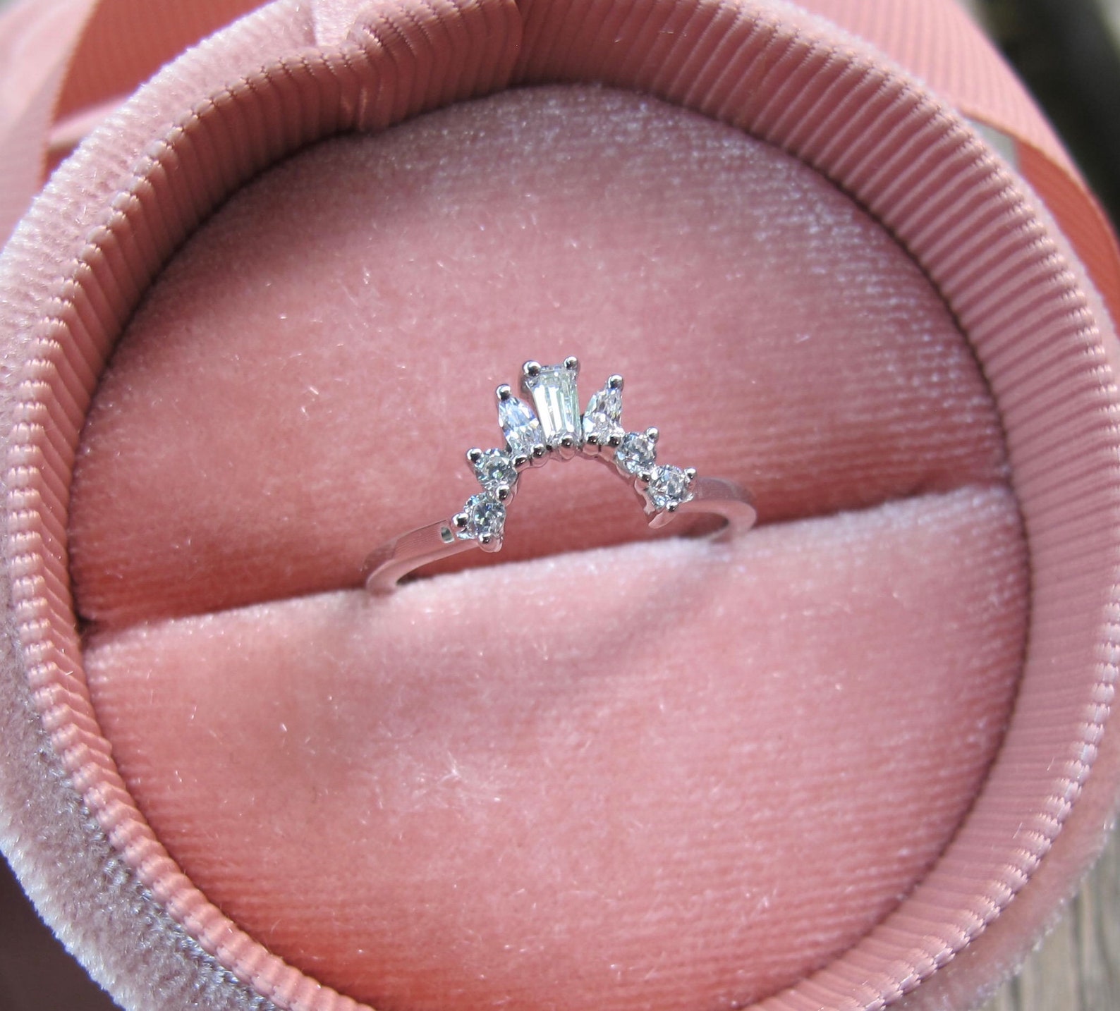 Moonstone Vintage Engagement Ring Set Moonstone Bridal 2 Ring Etsy