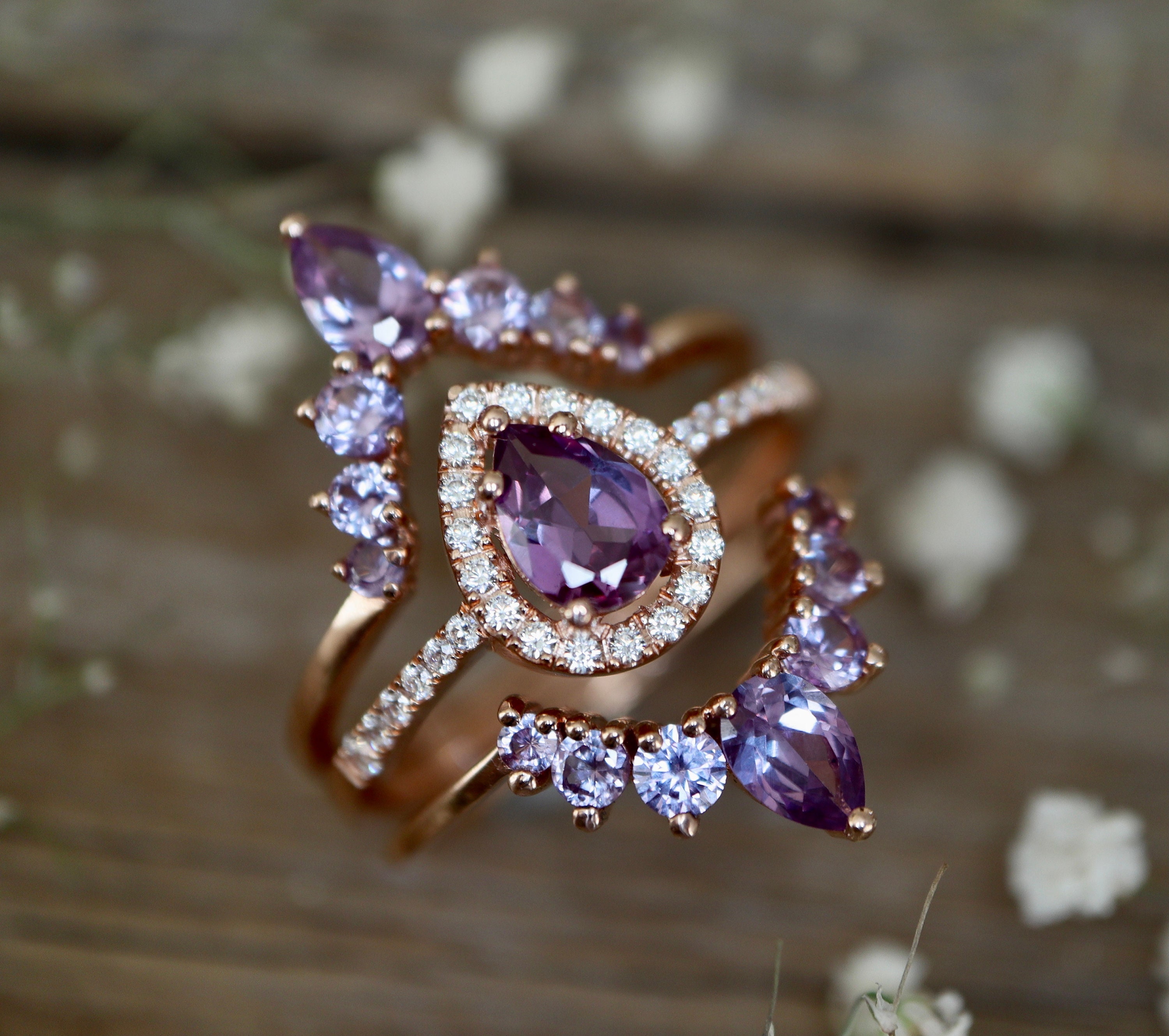 Alexandrite teardrop ring best sale