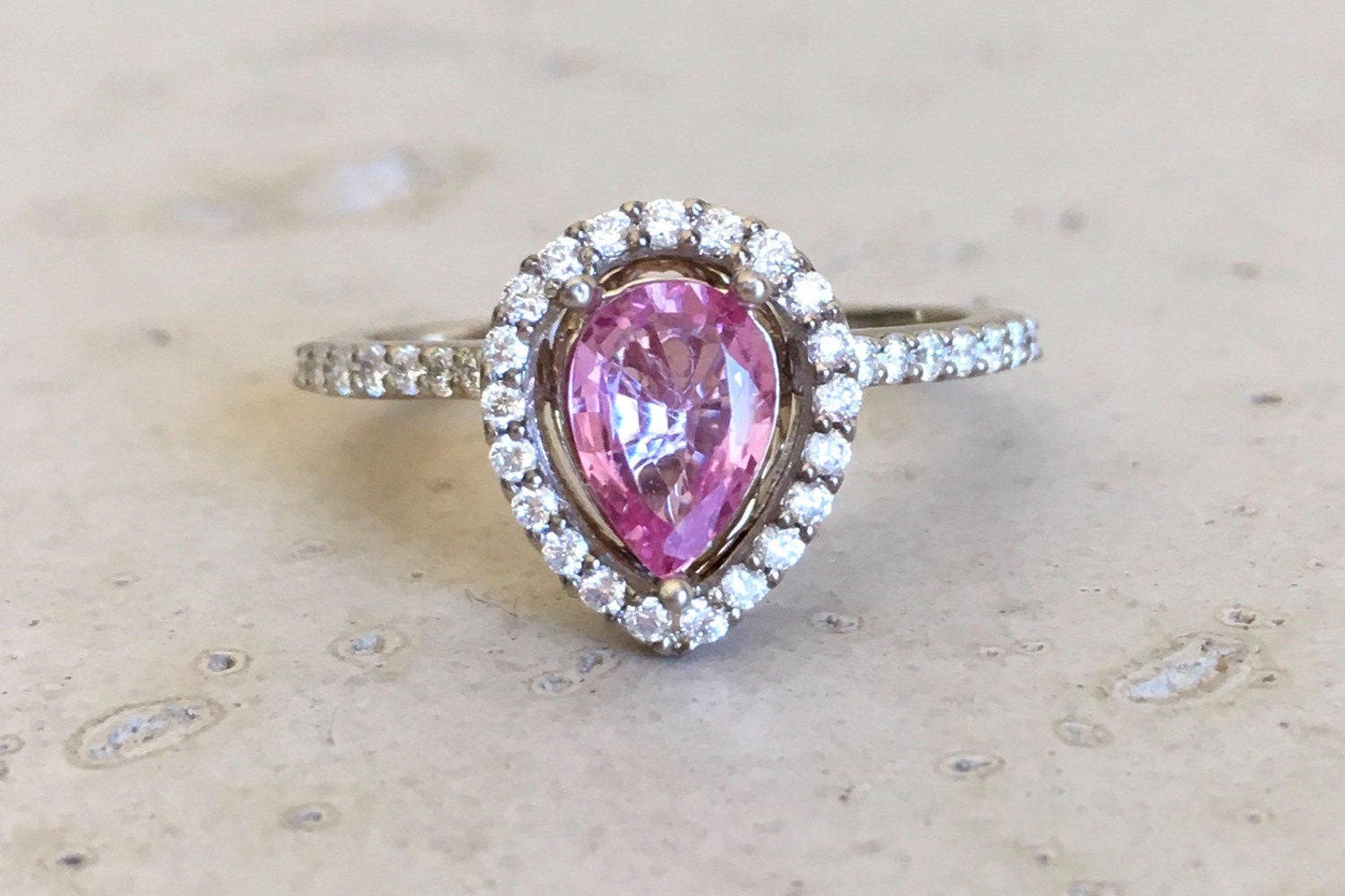 rose gold pink sapphire ring