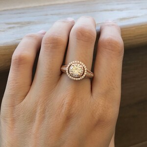 Moissanite Engagement Ring Rose Gold image 9