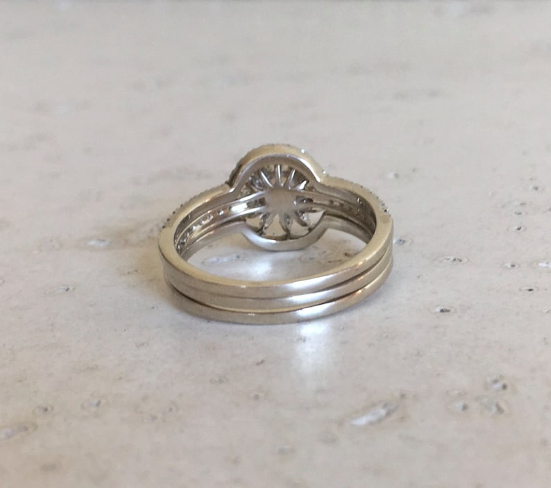 Rose Gold Opal Engagement Ring Set Genuine Opal Engagement | Etsy