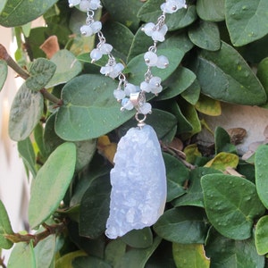 Raw Amethyst Crystal Druzy Geode Necklace Beaded Rough Crystal Point Statement Boho February Jewelry Amethyst