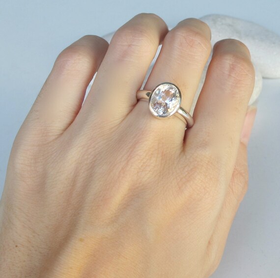 thumbnail image 2 of 925 Sterling Silver Genuine White Topaz Heart Promise Ring - Size 3 2 of 11