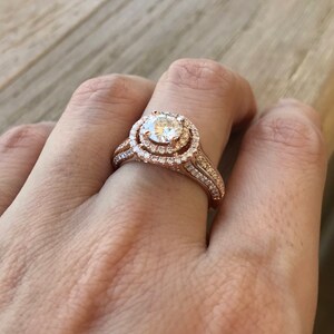 Moissanite Engagement Ring Rose Gold image 2