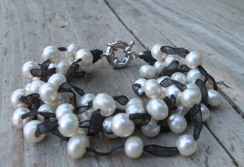 Bridal Pearl Jewelry Set Faux Pearl Necklace Bracelet Set Etsy