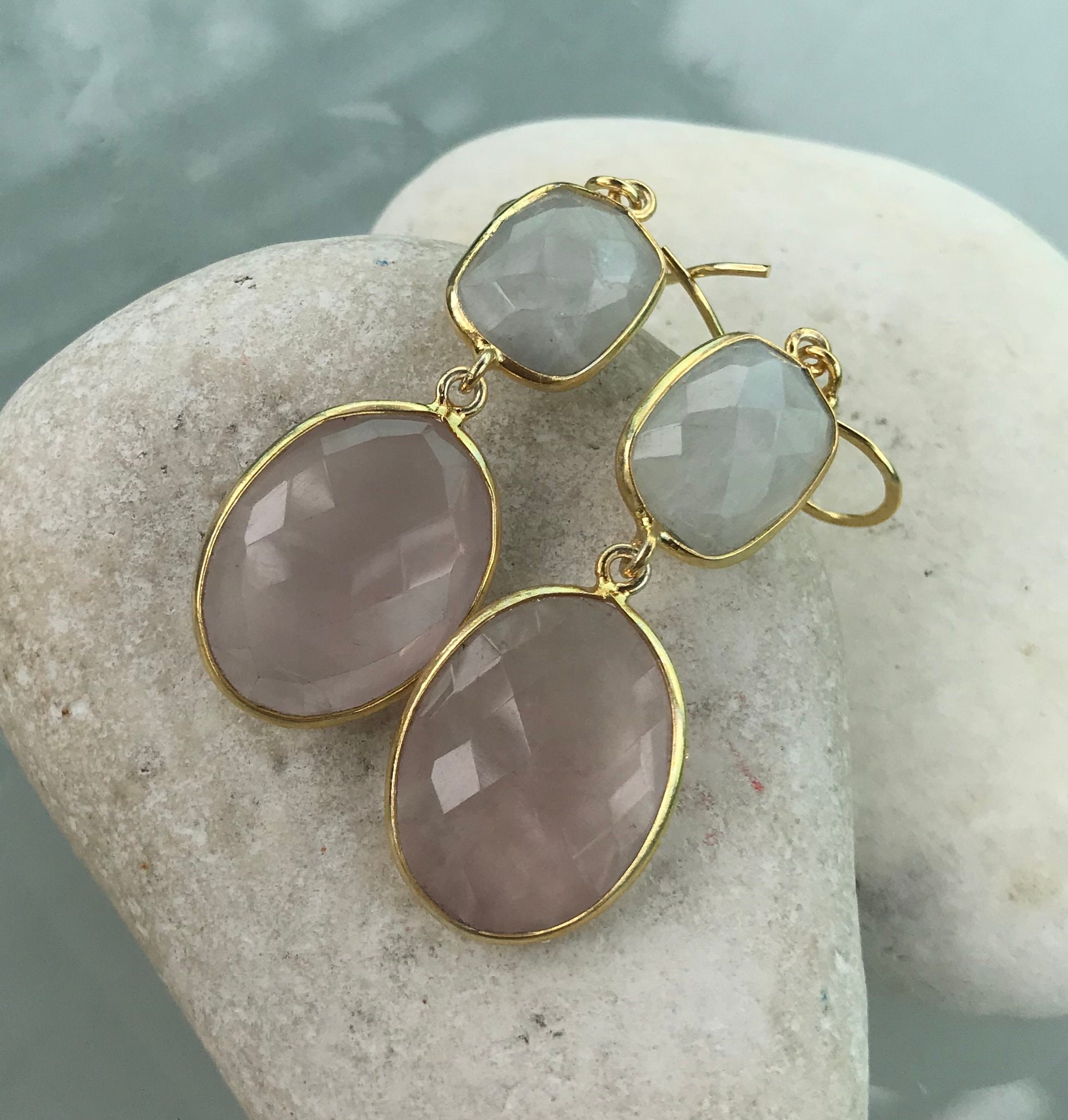 rose quartz dangle earrings rose quartz dangle earrings