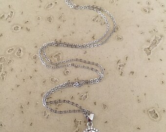 Collier Halo Rubis Simulé & Zircone - Argent Sterling Plaqué Or - 18 Pouces