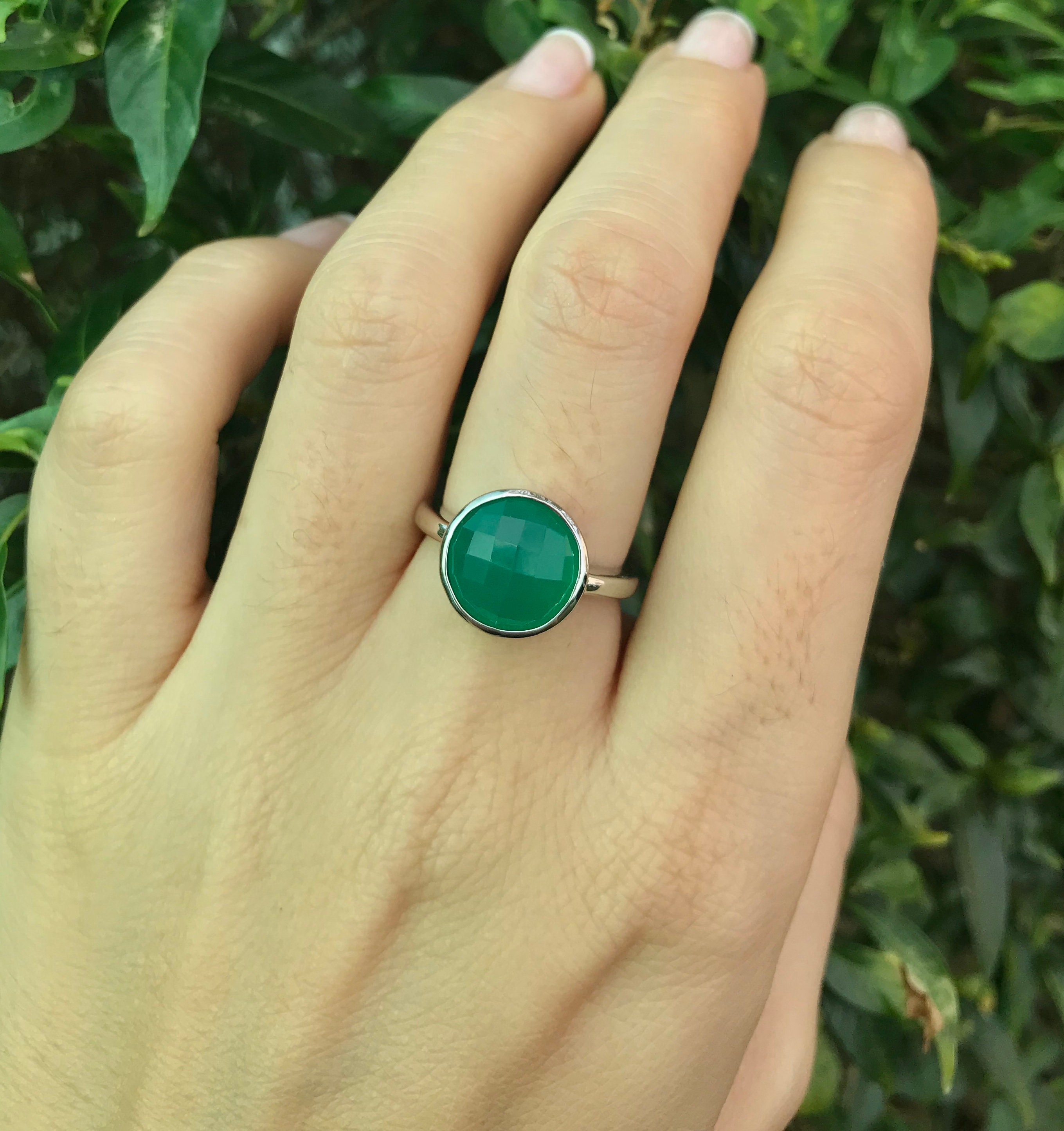 Malachite Ring, Natural Malachite Sterling Silver Ring, Dual Stone Rin –  Its Ambra