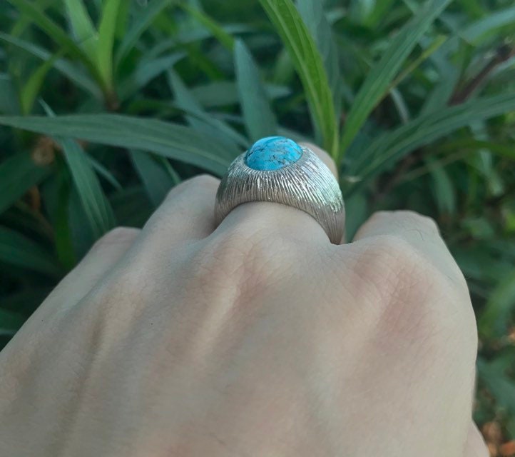 Turquoise Ring for Men Sterling Silver – Boho Magic Jewelry