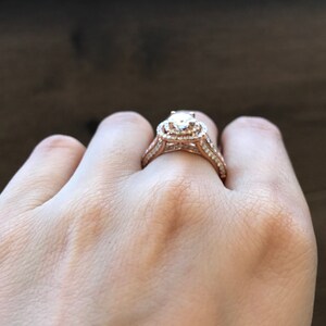 Moissanite Engagement Ring Rose Gold image 10