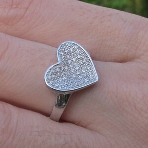 Heart Shape Promise Ring- Heart Engagement Ring- Crystal Heart Anniversary Ring- Valentines Ring for Her- Gift for Wife- Valentine Day Gift