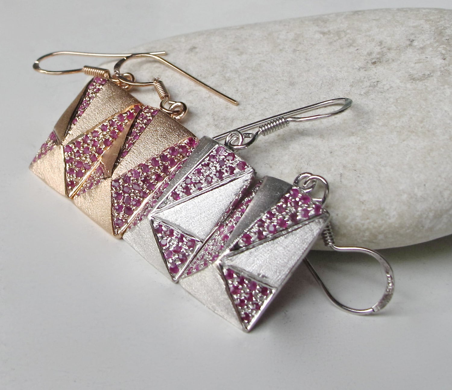 Geometric Contemporary Earring Gemstone Statement Earrings Designer