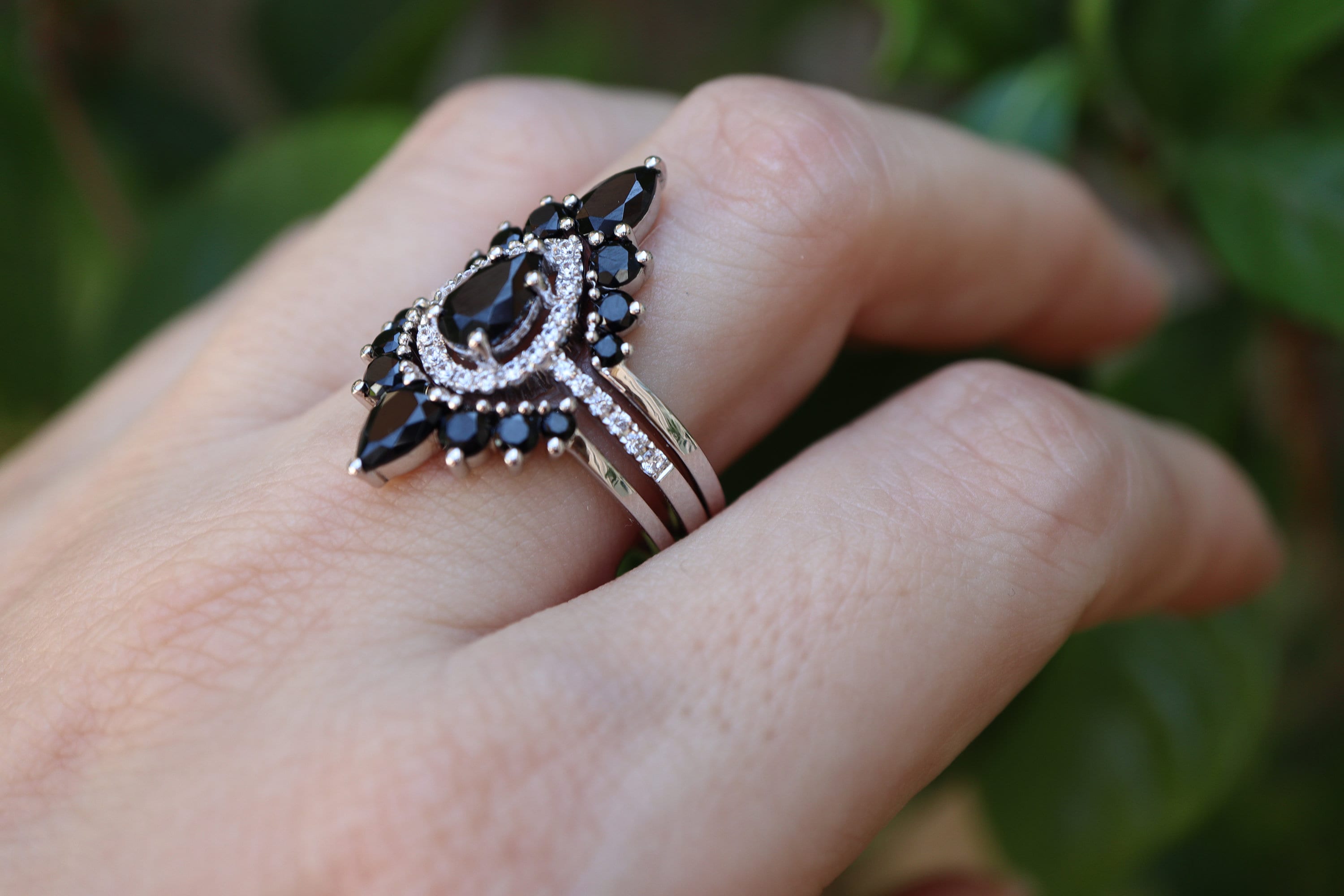 Black sale teardrop ring