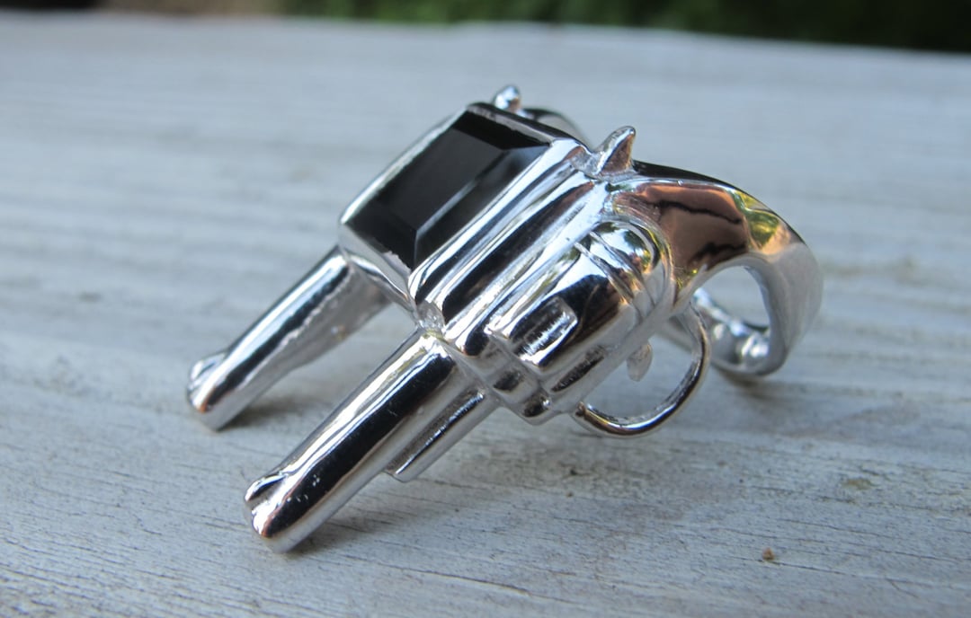 Doppelpistole Silber Ring Männer Gun Statement Ring Unisex Etsy.de