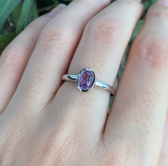Purple Amethyst Rhodium Over Sterling Silver February Birthstone Ring  0.98ct - BWP008A | JTV.com