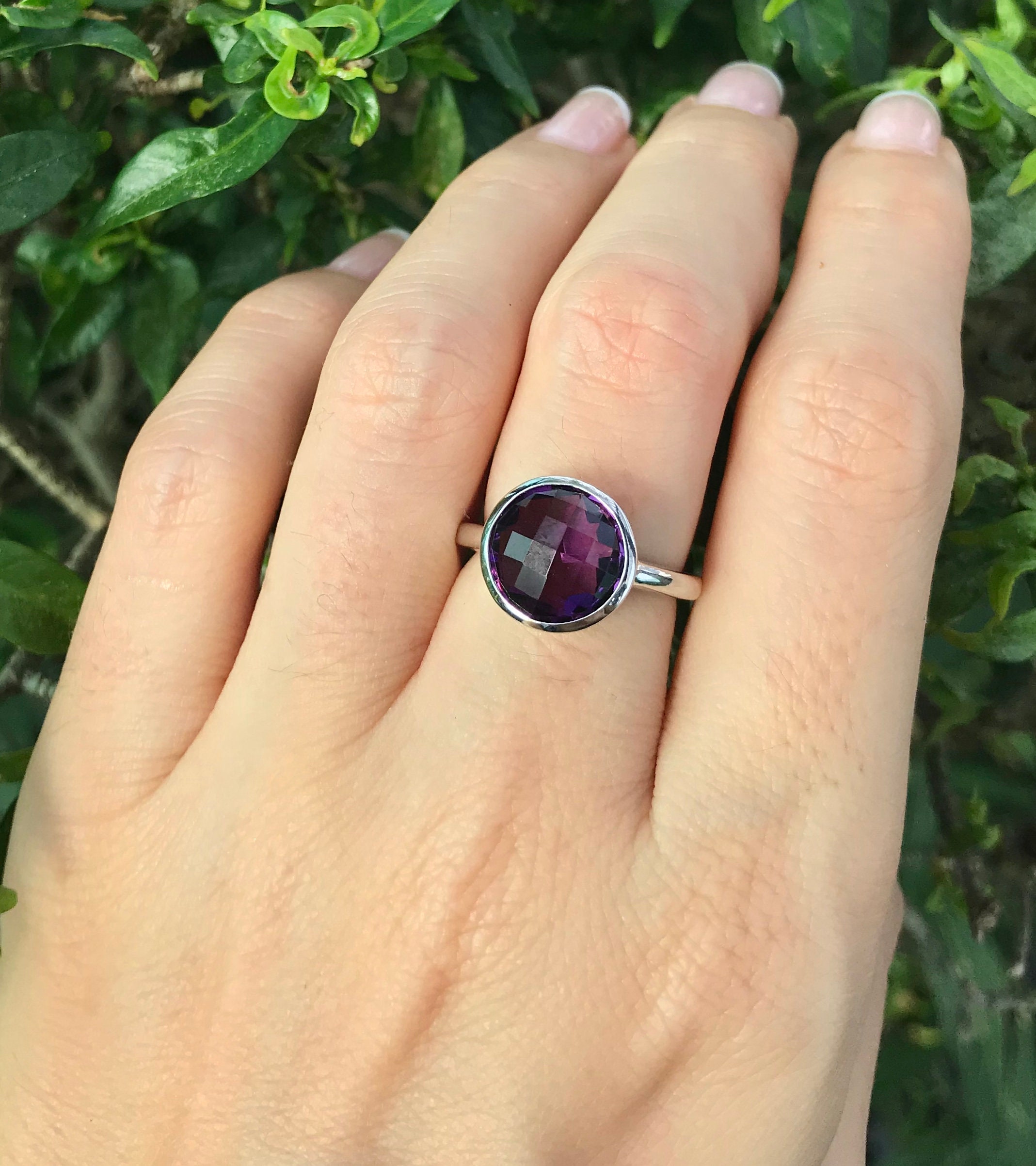 Vintage 2.50 Carat Round Amethyst Engagement Ring – Vintage Diamond Ring