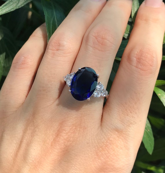 Tamara G Designs | Large Sapphire Halo Ring