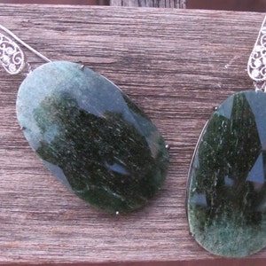 Aventurine Oval Statement Drop Long Earring -Large Ombre Green Dangle Earring- Chunky Bulky Emerald Earring- Green Natural Gemstone Earring