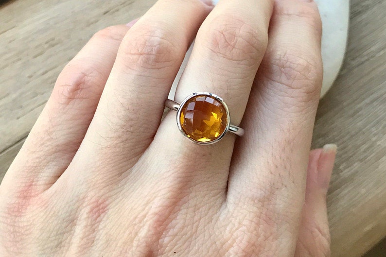 1/3 CT TGW Marquise Citrine and White Topaz 3-Stone Ring in Sterling Silver  - CBG002370