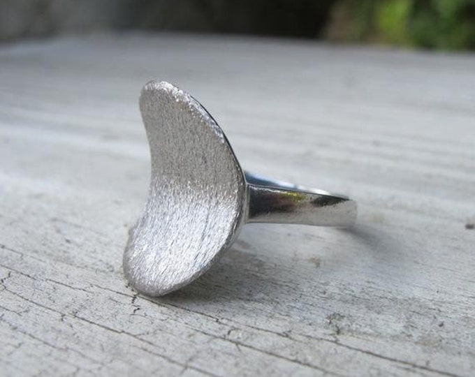 Geometric Silver Boho Ring- Minimalist Asymmetrical Ring- Modern Contemporary Unique Statement Ring Curvy Wavy Sterling Silver Ring