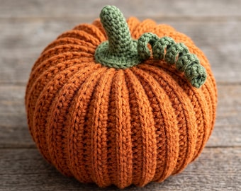 Ribbed Crochet Pumpkin Pattern, Easy Fall Decor (PDF)