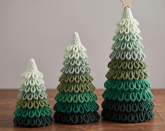 3D Layered Crochet Christmas Tree Pattern, Ombre Evergreen Decor (PDF)