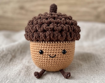 Acorn Amigurumi Crochet Pattern, Woodland Plush Decor (PDF)